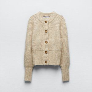 ZARA RIBBED KNIT JACKET M